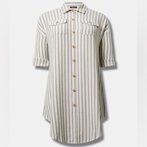 Torrid Flannel Gauze Oversized Shacket